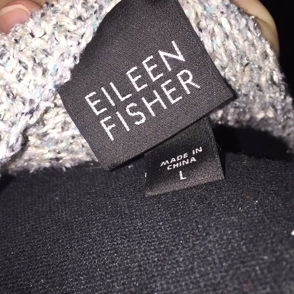 Eileen Fisher 100% silk light blue knit sweater!